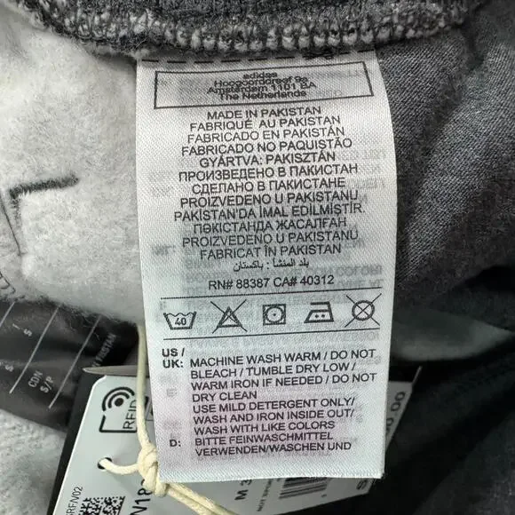 Adidas Essentials 3 Stripe Fleece Track Pants Men’s Size Small Dark Gray Heather - Picture 11 of 13